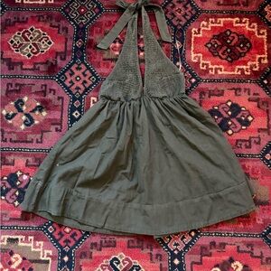 Urban Outfitters Olive Green Halter Neck Mini Dress